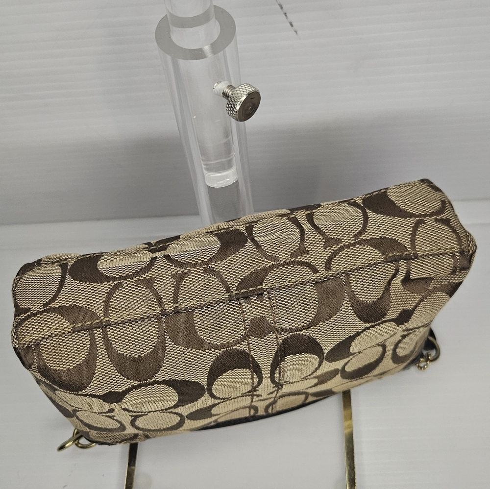 Coach Signature Sufflette Cloth Mini Bag Brown,Y2K Vintage, Rare Wristlet Clutch - Picture 10 of 11